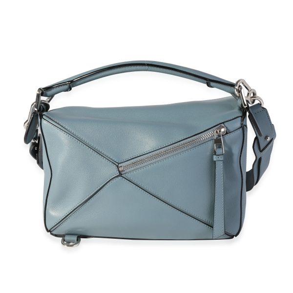 116489 pv 4219d0bc 6111 406f b545 74d6e9346d92 Loewe Stone Blue Calfskin Small Puzzle Bag