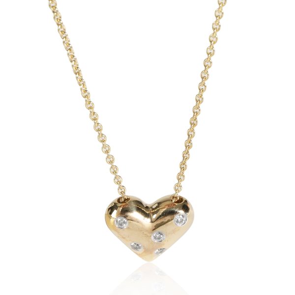 116498 fv Tiffany Co Etoile Diamond Heart Pendant in 18k Yellow GoldPlatinum 015 CT