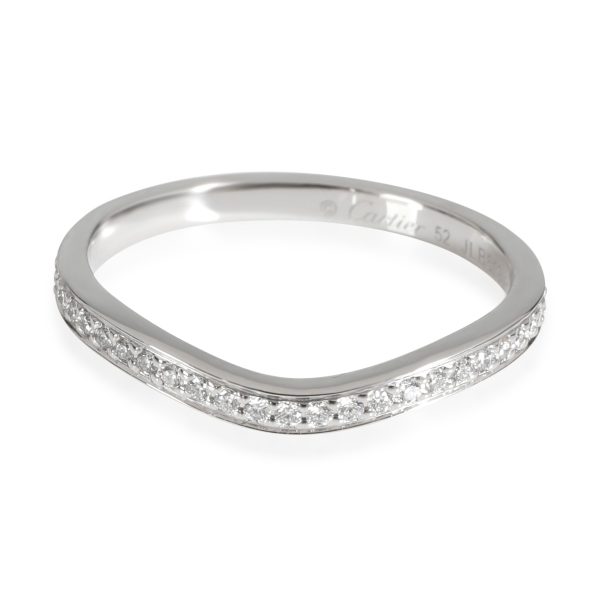 Rings Cartier Ballerine Curved Diamond Band in Platinum 009 CTW