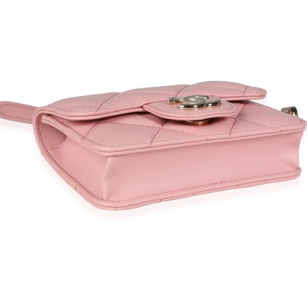 116593 box 75d841df 8ab7 4b7c 9fc3 925af7738403 Chanel Pink Quilted Lambskin Elegant Chain Mini Belt Bag