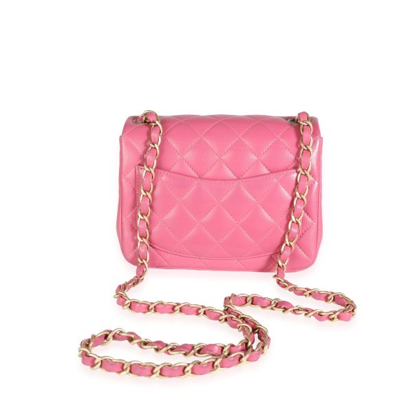 116595 pv Chanel Pink Quilted Lambskin Square Mini Classic Flap Bag