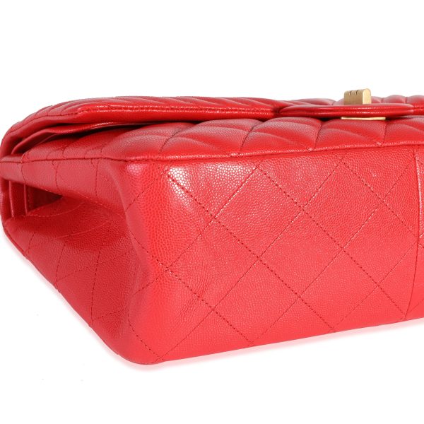 116640 box ebbe275f b13f 44d0 ae8b 2218b23bf2f9 Chanel Red Quilted Caviar Reissue 255 227 Double Flap Bag