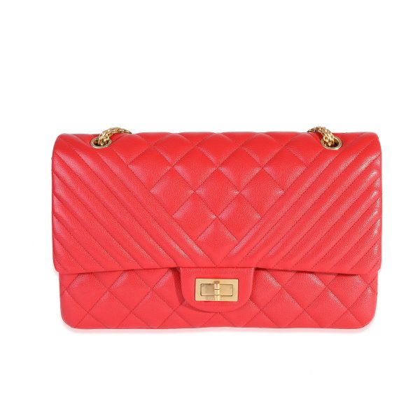 116640 fv 8dc44656 f3ea 49c6 9db8 0dcd010b7eb5 Chanel Red Quilted Caviar Reissue 255 227 Double Flap Bag