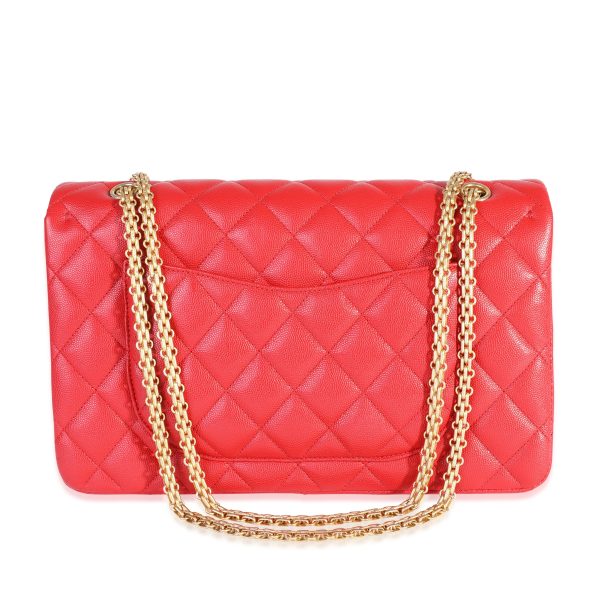 116640 pv 00f40399 cfa7 499b 8729 9c4a4cf4832b Chanel Red Quilted Caviar Reissue 255 227 Double Flap Bag
