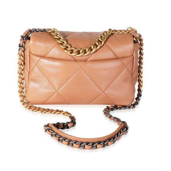 116643 pv Chanel Tan Quilted Lambskin Medium Chanel 19 Bag