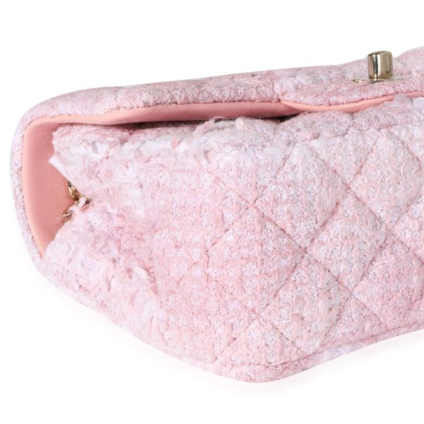 116646 clasp 11d693dd 1b74 4bc0 96cc 650f7f69aa82 Chanel Pink White Tweed Mini Rectangle Classic Flap