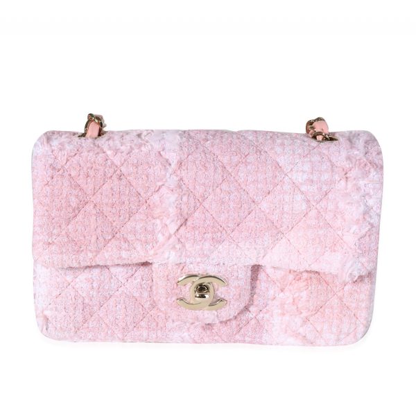 116646 fv f57c0a71 989f 4904 a609 9ab480d1c0fd Chanel Pink White Tweed Mini Rectangle Classic Flap