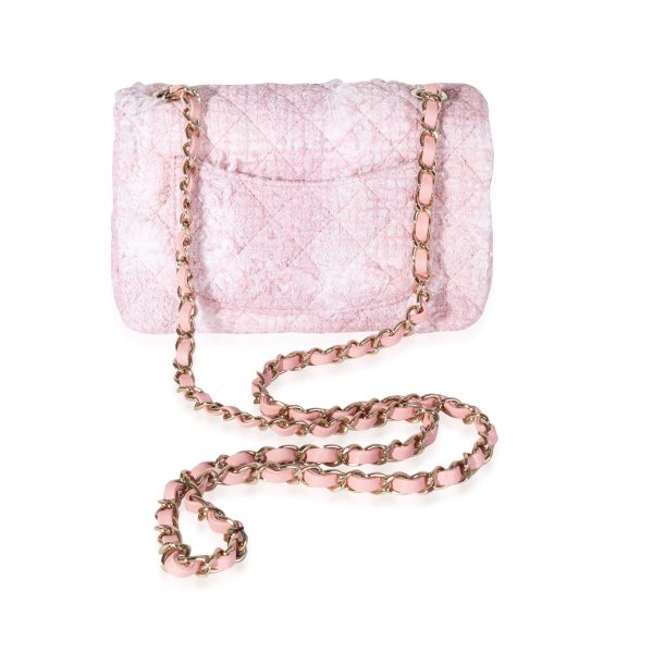 116646 pv d9ea2ca4 dc0b 4424 b6a7 930ff1ab19cc Chanel Pink White Tweed Mini Rectangle Classic Flap