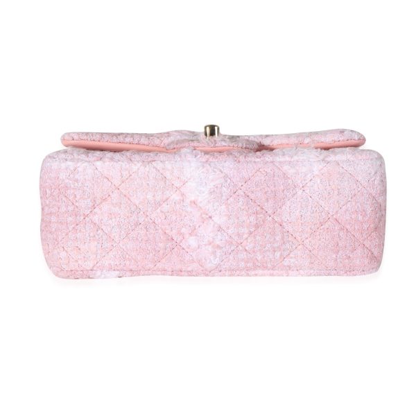 116646 stamp 23190333 b9ce 40a8 8830 8148c857bcb9 Chanel Pink White Tweed Mini Rectangle Classic Flap