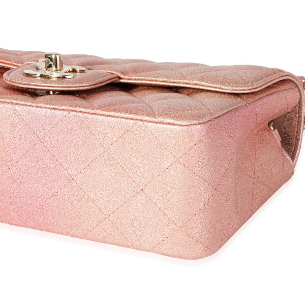 116649 box 2110717c dcac 4c1c afad 5592a5e756c7 Chanel Metallic Rose Gold Ombré Classic Rectangular Mini Flap Bag