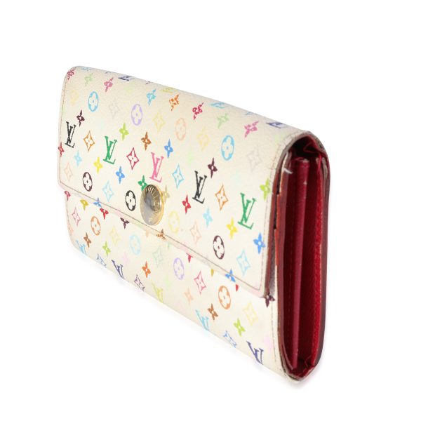 116658 sv Louis Vuitton x Takashi Murakami White Monogram Multicolore Canvas Sarah Wallet