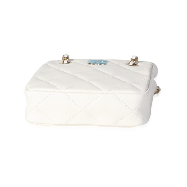 116769 stamp fbd511c4 f498 4da6 90b7 cfffaae148e3 Chanel White Quilted Lambskin Tiny Shopping Bag