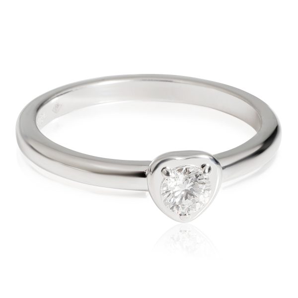 Rings Cartier Diamants Légers Heart Ring in 18k White Gold 014 Ct