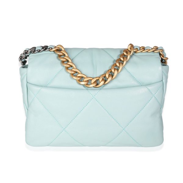 116858 pv Chanel Pale Blue Quilted Lambskin Medium Chanel 19 Bag