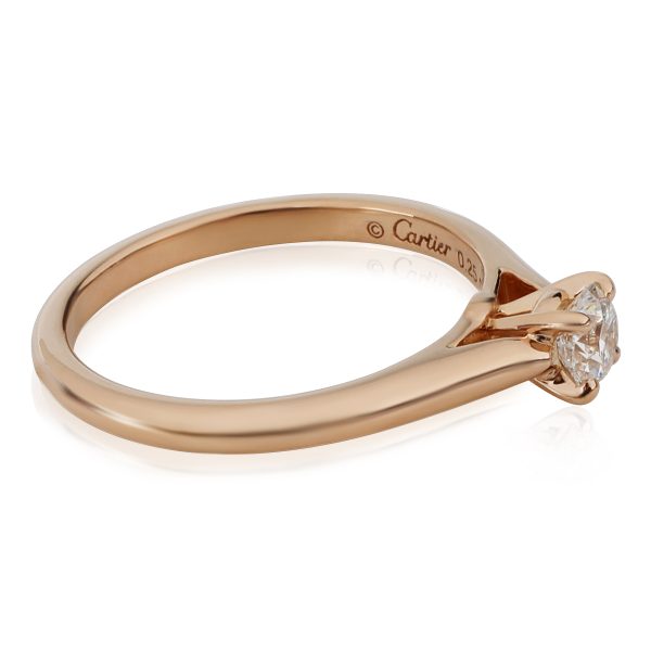 116863 sv Cartier 1895 Diamond Solitaire Ring in 18K Rose Gold D VVS1 025 CTW