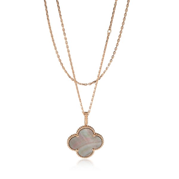 116879 fv Van Cleef Arpels Alhambra Mother Of Pearl Pendant in 18k Rose Gold