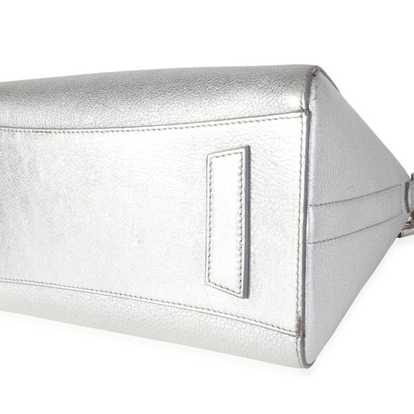 116889 box Givenchy Silver Metallic Calfskin Small Antigona Bag