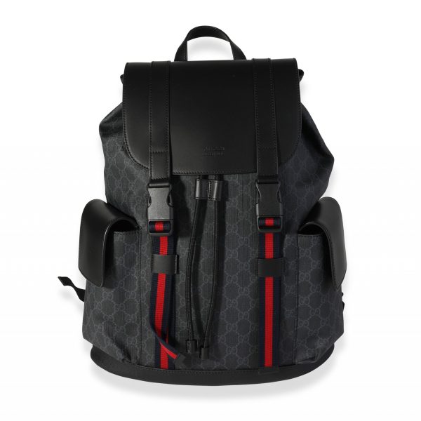 116900 fv Gucci Black GG Supreme and Leather Backpack