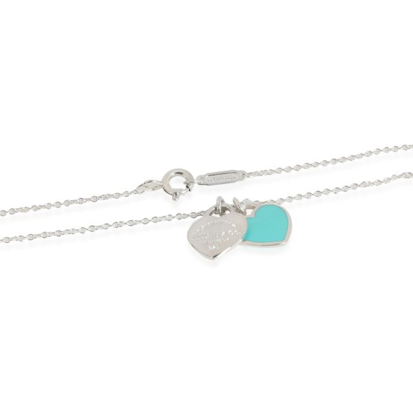 116901 clasp Tiffany Co Return To Tiffany Double Mini Heart Pendant in Sterling Silver