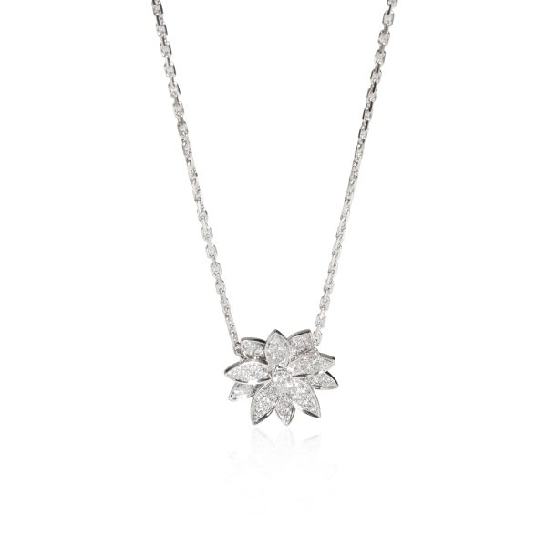 116902 fv Van Cleef Arpels Lotus Diamond Pendant in 18k White Gold 046 CTW