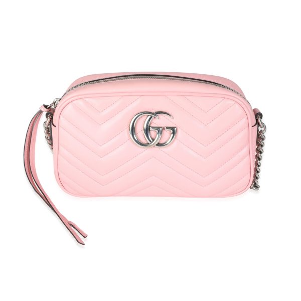 117041 fv Gucci Pink Matelass√© Leather Small GG Marmont Shoulder Bag