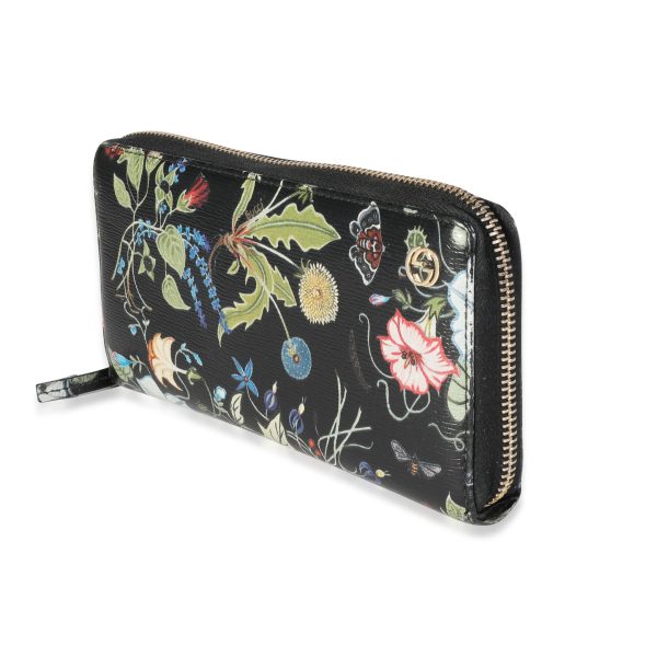 117051 sv bc668632 9d4b 4796 ac61 c5a7b6f618fe Gucci x Kris Knight Black Floral Leather Zip Around Wallet