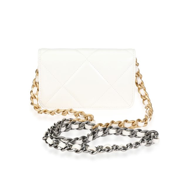 117063 pv 1439d40d dd71 4c9a bce8 c15a5ec35718 Chanel White Quilted Lambskin Chanel 19 Mini Flap Bag