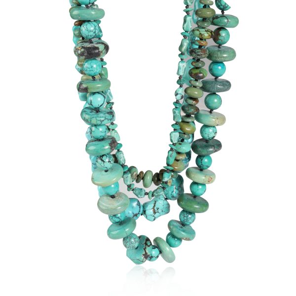 117070 fv Elliott 4 Strand Matrix Turquoise Necklace in Sterling Silver