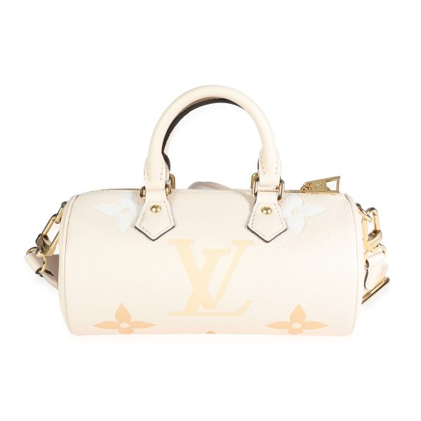 117119 bv Louis Vuitton Cream Saffron Monogram Empreinte Giant By the Pool Papillon BB