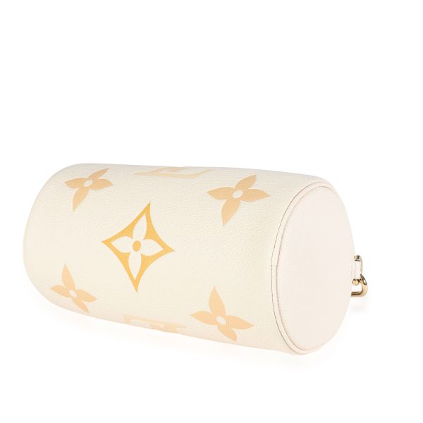 117119 clasp Louis Vuitton Cream Saffron Monogram Empreinte Giant By the Pool Papillon BB