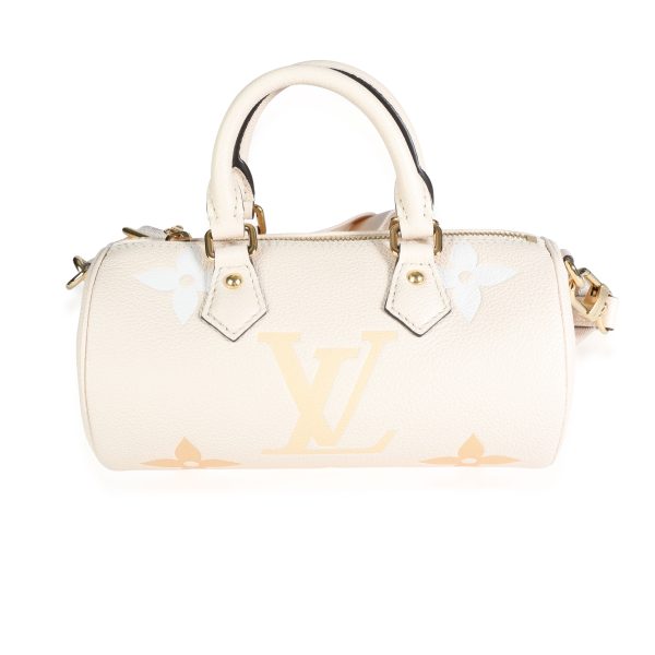 117119 fv Louis Vuitton Cream Saffron Monogram Empreinte Giant By the Pool Papillon BB