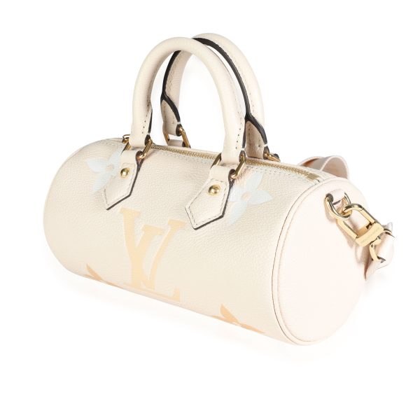 117119 sv Louis Vuitton Cream Saffron Monogram Empreinte Giant By the Pool Papillon BB