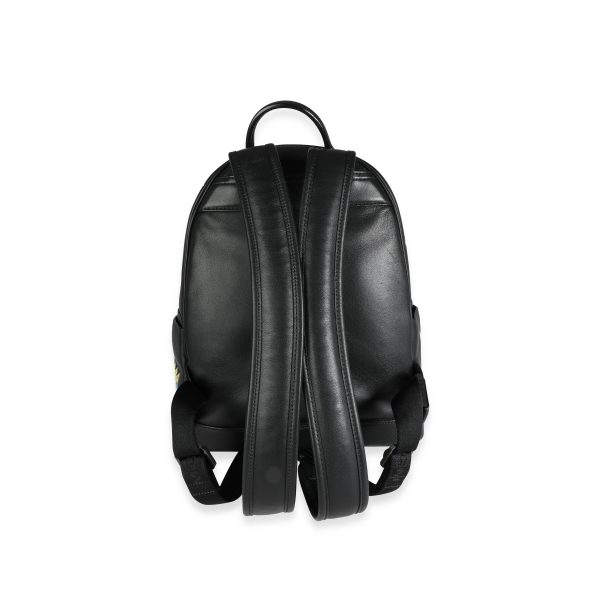 117150 pv MCM Black Leather Victory Patch Stark Backpack