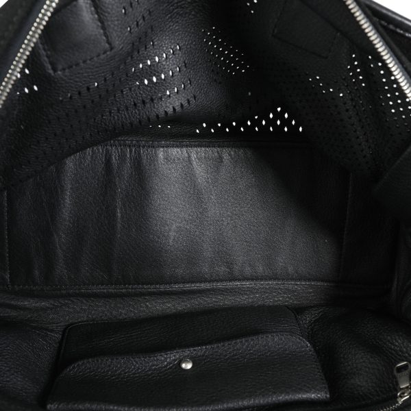 117151 av Loewe Black Leather Perforated Suede Amazona 36