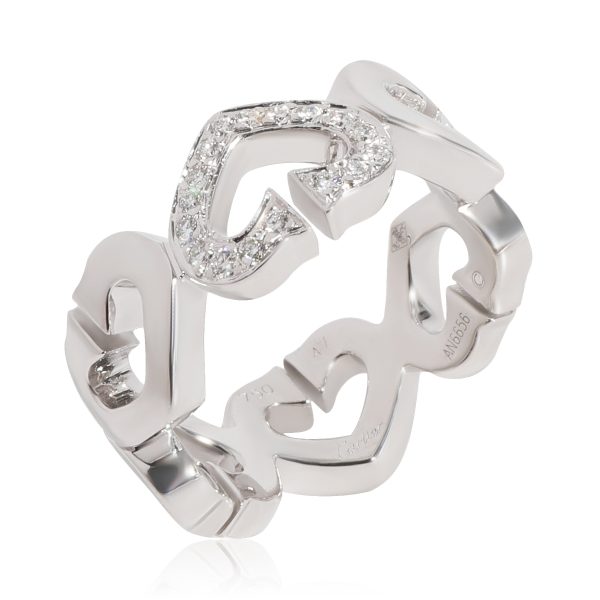 Ring White Gold Cartier C Heart of Cartier Diamond Ring in 18K White Gold 013 CTW