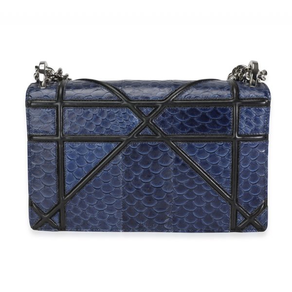 117201 pv 6248846d 436f 44c9 9173 5a01ab7ef09f Dior Navy Python Black Leather Diorama Flap Bag