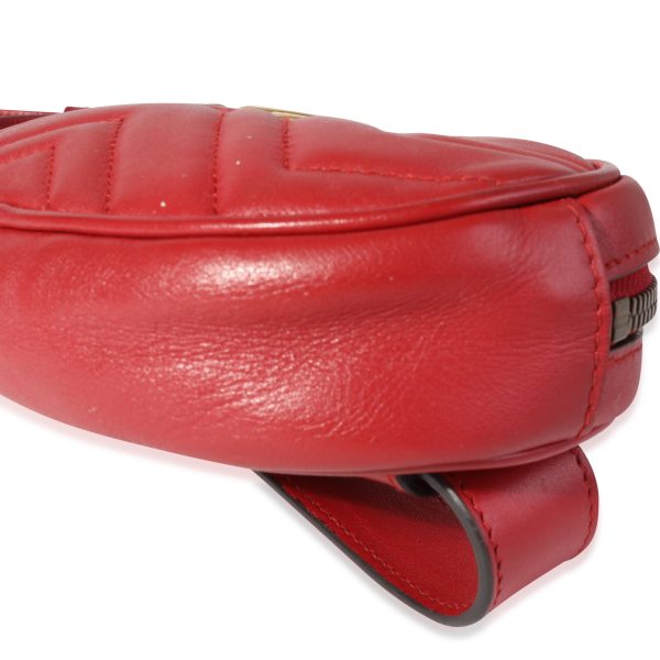 117297 ad3 Gucci Red Matelass√© Calfskin Marmont Belt Bag 95