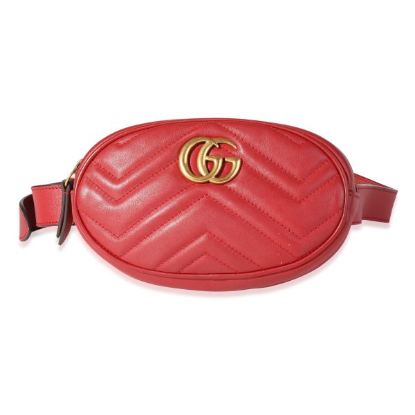 117297 fv Gucci Red Matelass√© Calfskin Marmont Belt Bag 95