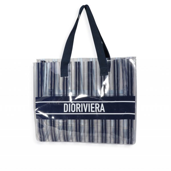 117301 pv 35f4ab05 011b 4344 b634 4c4f764f2c71 Dior Blue and White PVC Dioriviera Tote