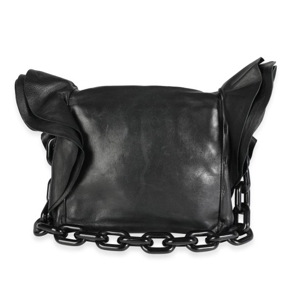 117308 pv 6878e094 2d86 48b7 8bb5 04be5b8c336d Prada Black Nappa Leather Ruffle Resin Chainlink Shoulder Bag