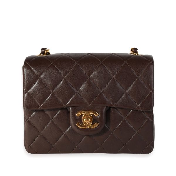 117323 fv d4334088 3b5a 4d50 a6e4 6cd1697bef80 Chanel Vintage Brown Quilted Lambskin Classic Mini Square Flap Bag