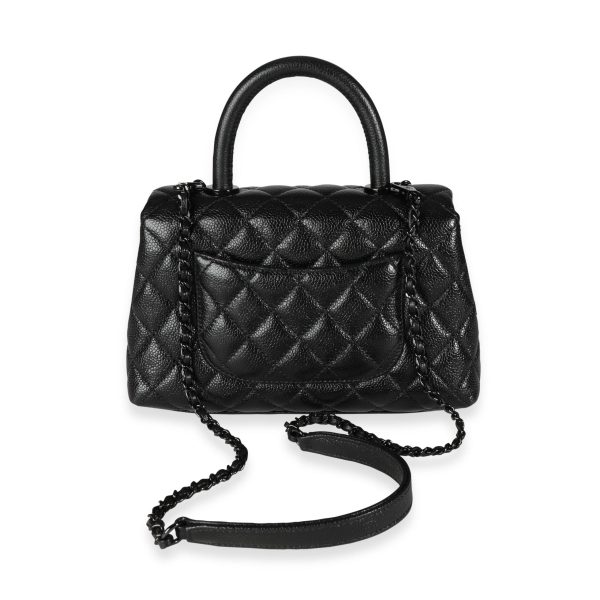 117327 pv afbc54f4 868a 4c43 8e5a ee69d8ea1176 Chanel So Black Quilted Caviar Small Coco Top Handle Flap Bag