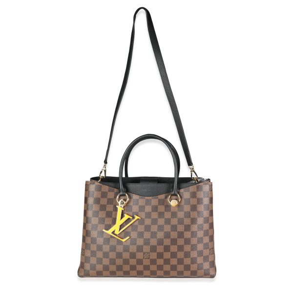 117385 bv bb7f284d 9e53 4238 bf3b a12216ca34d4 Louis Vuitton Black Taurillon Leather Damier Ebene Canvas LV Riverside Tote