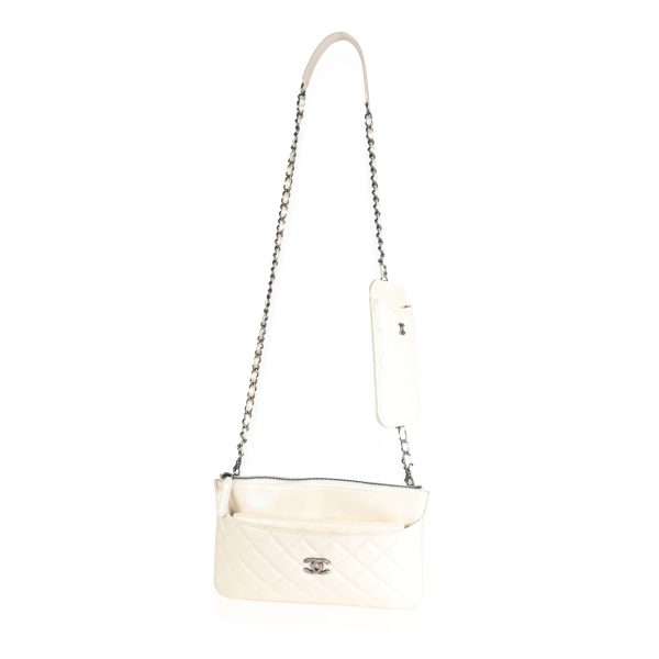 117442 bv Chanel Ivory Quilted Lambskin Bag In A Bag