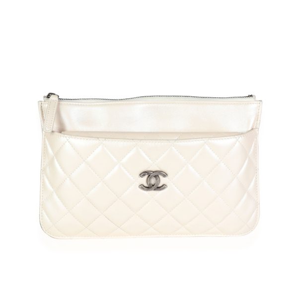 117442 fv Chanel Ivory Quilted Lambskin Bag In A Bag