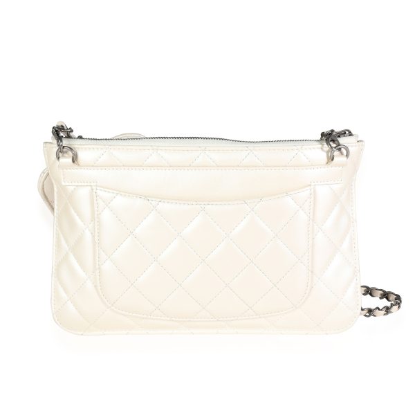 117442 pv Chanel Ivory Quilted Lambskin Bag In A Bag