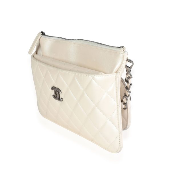 117442 sv Chanel Ivory Quilted Lambskin Bag In A Bag