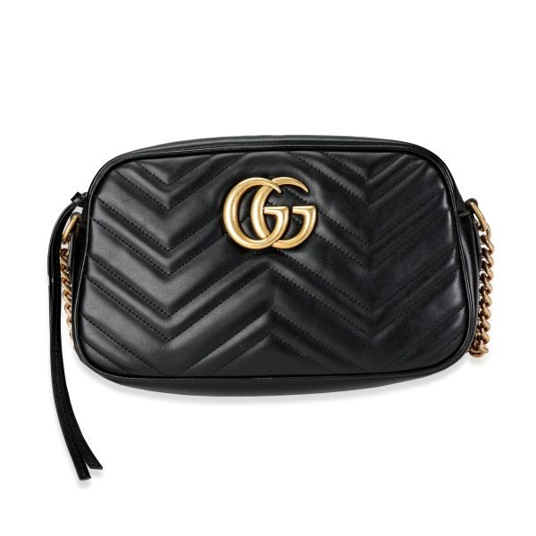 117443 fv a9ca040f bed0 44d2 b1c5 3646100ce753 Gucci Black Matelassé Leather Small GG Marmont Shoulder Bag