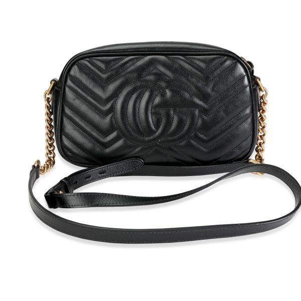 117443 pv fa73b2ee c544 49a6 afdd f2c69f2b1586 Gucci Black Matelassé Leather Small GG Marmont Shoulder Bag