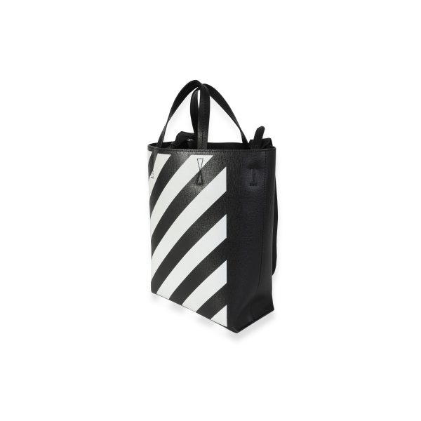 117461 sv abaac262 b6c4 4c02 ba83 d90b63781c6e Off White Black and White Coated Canvas Diag Print Tote Bag